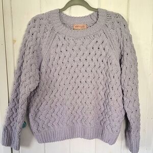 Philosophy Chunky Loose Knit Soft Crewneck Pullover Sweater